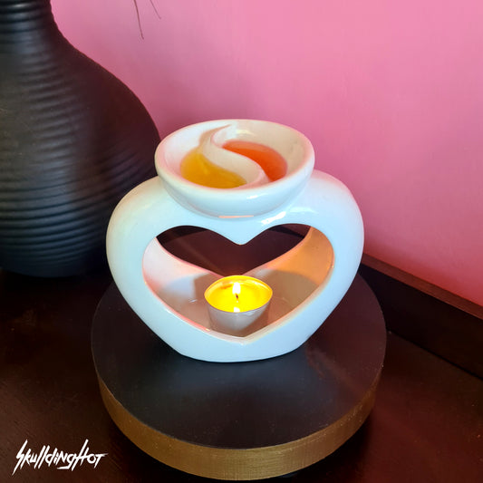 Fragrance burner white heart large