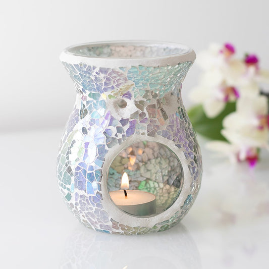 Mosaic fragrance burner silver