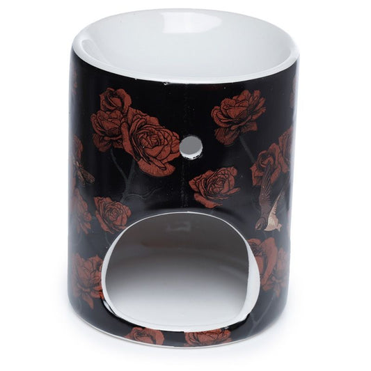 Fragrance burner skull and roses