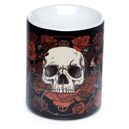 Fragrance burner skull and roses
