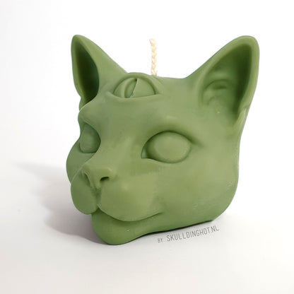 Cat candle green