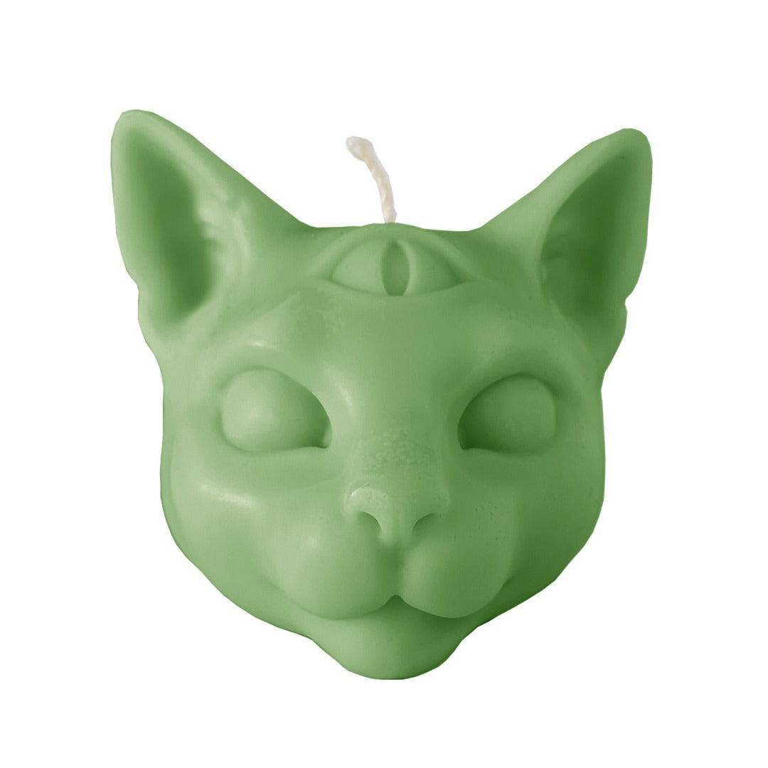Cat candle green